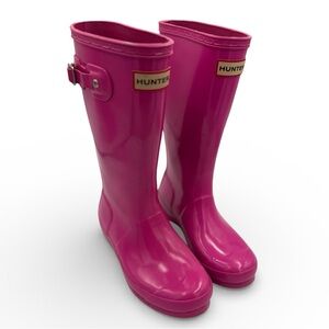 Hunter Original Kids Gloss Pink Rain Boots Size US 38/40 Like New